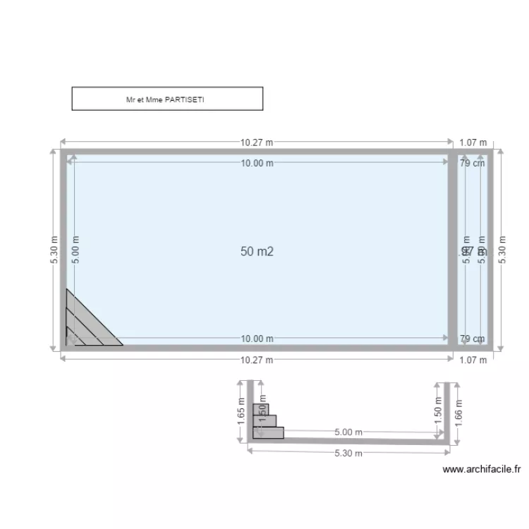 Plan en coupe piscine. Plan de 