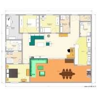 Plan maison plain pied 170m F5 sans jardin