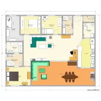 Plan maison plain pied 170m F5 sans jardin