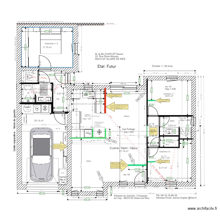 Chambre sur jardin. Plan de 0 pièce et 0 m2