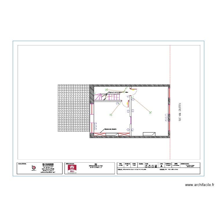 74 VAN GRUTTEN 1er ETAGE Plan elec. Plan de 0 pièce et 0 m2