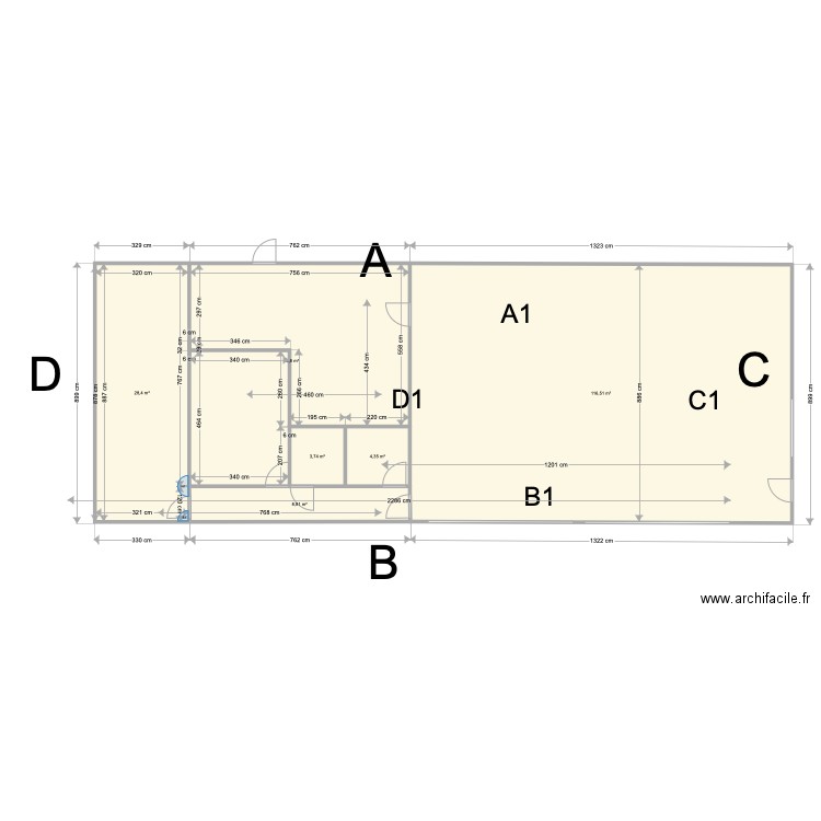 pf2 rectangle. Plan de 0 pièce et 0 m2