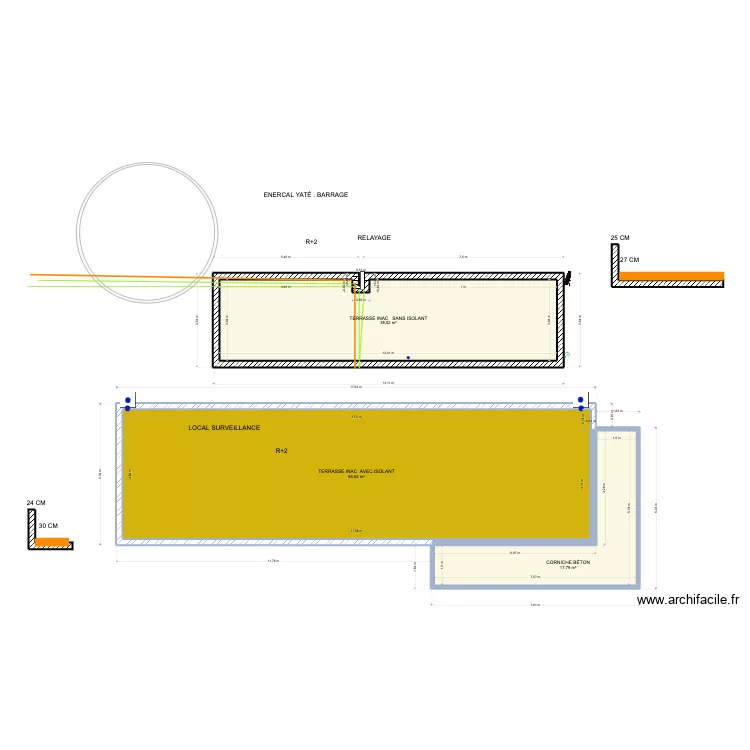 ENERCAL YAT&Eacute; BARRAGE. Plan de 