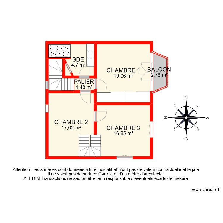 BI 9711 ETAGE 1 PASCAL. Plan de 9 pièces et 68 m2