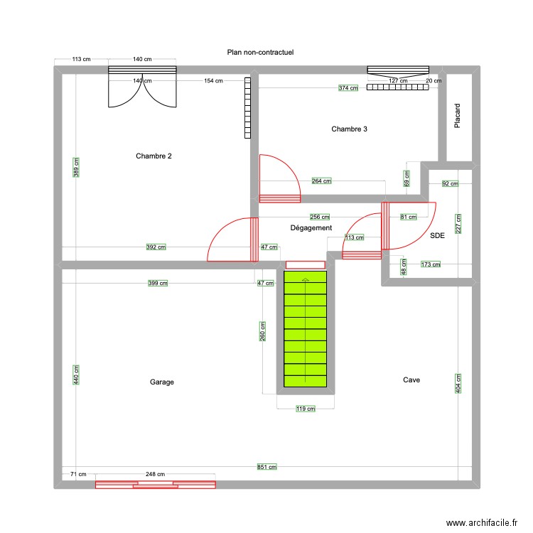 Maison lepercq 3. Plan de 6 pièces et 68 m2