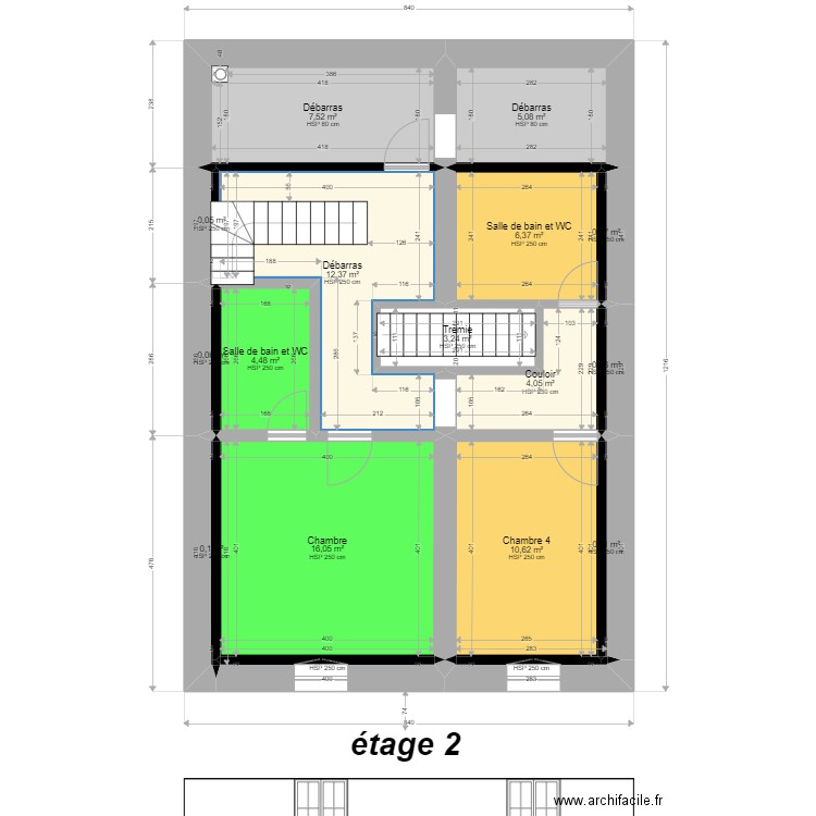 Luxeuil 2° Herriot REVU. Plan de 17 pièces et 70 m2