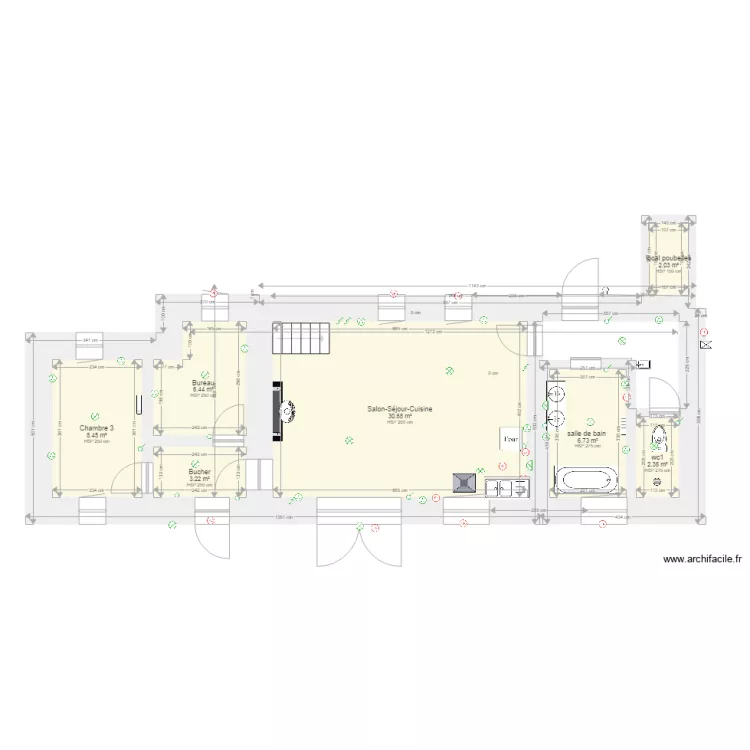 Rdch &eacute;lec Projectif  Petit Aulnay. Plan de 