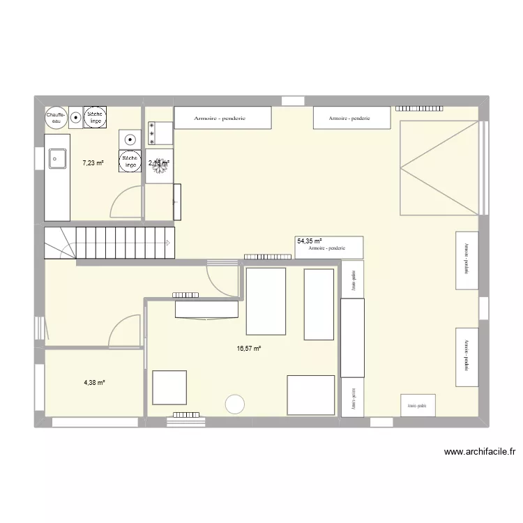 CHEZ MOI. Plan de 5 Pièces et 85 m²