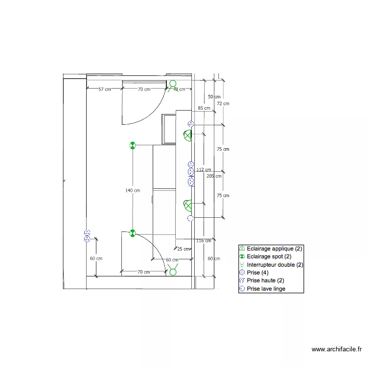 plan buanderie Chirac. Plan de 