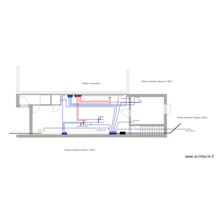 REZ Sanitaires. Plan de 0 pièce et 0 m2