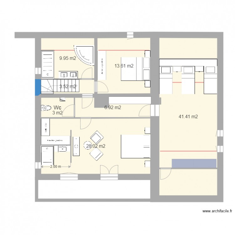 Etage  1. Plan de 0 pièce et 0 m2