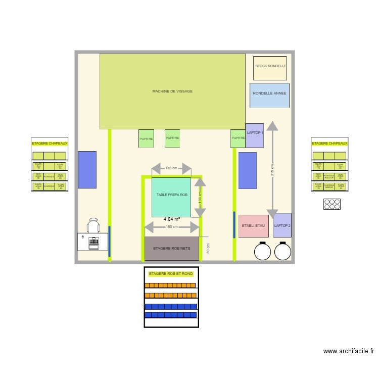 atelier PREZ. Plan de 2 pièces et 46 m2