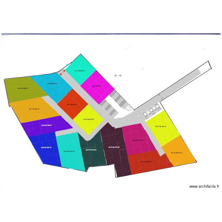 Projet Division parcellaire. Plan de 0 pièce et 0 m2