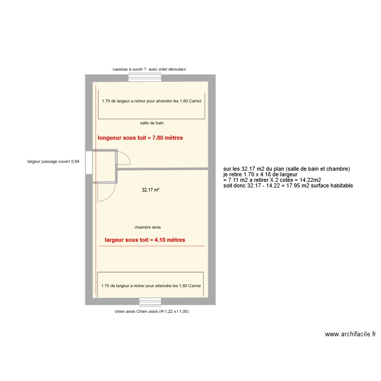 Salle de bains et chambre amis 1er étage projet 2. Plan de 0 pièce et 0 m2