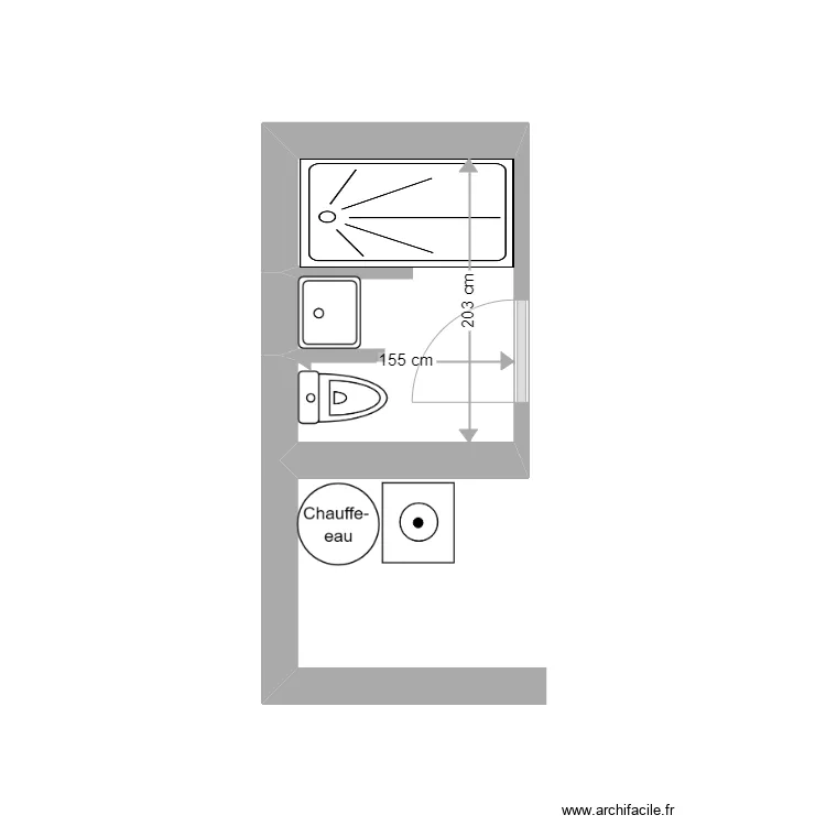 SDB PETIT APPARTEMENT 2. Plan de 