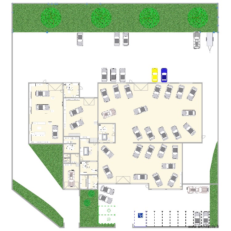 events auto atelier lfa. Plan de 16 pièces et 1313 m2