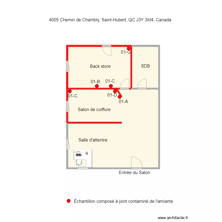 Salon de coiffure. Plan de Salon de coiffure. Plan de