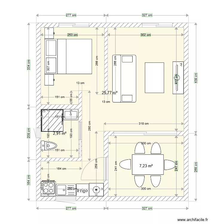 bungalow 3. Plan de 