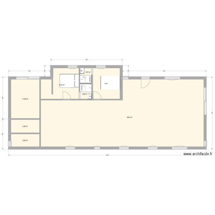 le fau. Plan de 8 pièces et 142 m2