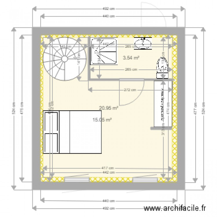 2EM ETAGE DROIT ASENCIO MODIFIE. Plan de 0 pièce et 0 m2