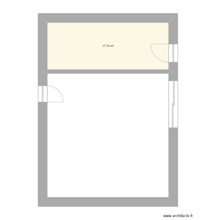 GRANGE FOSSE. Plan de 1 pièce et 18 m2