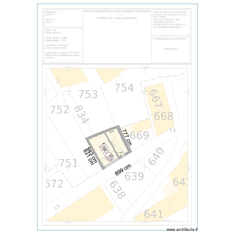  basse. Plan de 2 pièces et 58 m2