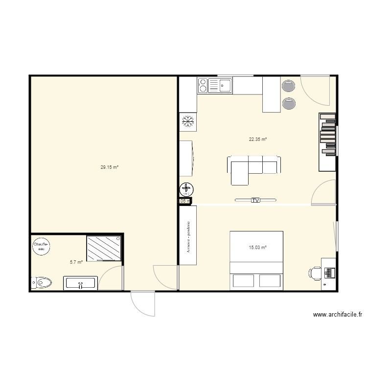 appart avec meuble. Plan de 0 pièce et 0 m2