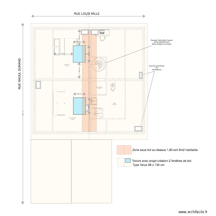 MAIRIE Villeurbanne LOG 4 implantation velux. Plan de 0 pièce et 0 m2