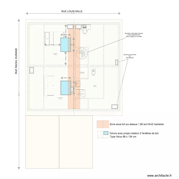 MAIRIE Villeurbanne LOG 4 implantation velux. Plan de MAIRIE Villeurbanne LOG 4 implantation velux. Plan de