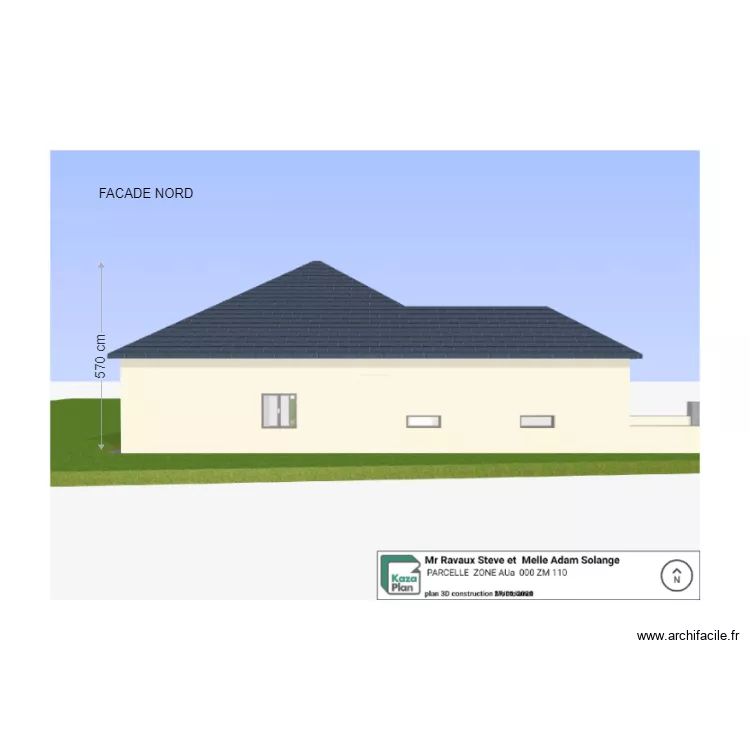 FACADE NORD. Plan de 