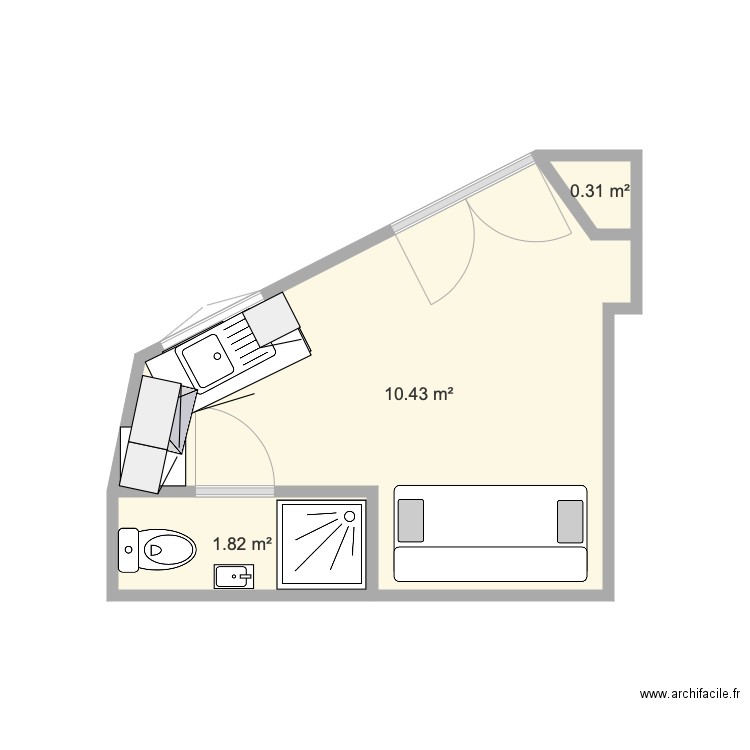 mini appartement 234. Plan de 0 pièce et 0 m2