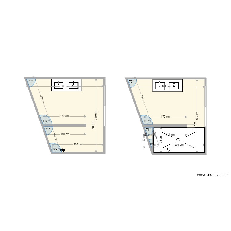 SDB ROSSETTI. Plan de 0 pièce et 0 m2