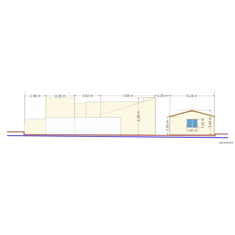 Coupe facade ouest niveaux. Plan de Coupe facade ouest niveaux. Plan de