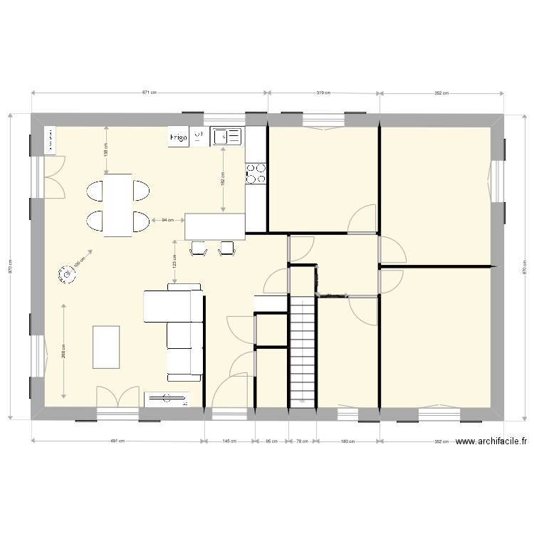 longes meuble2. Plan de 9 pièces et 100 m2