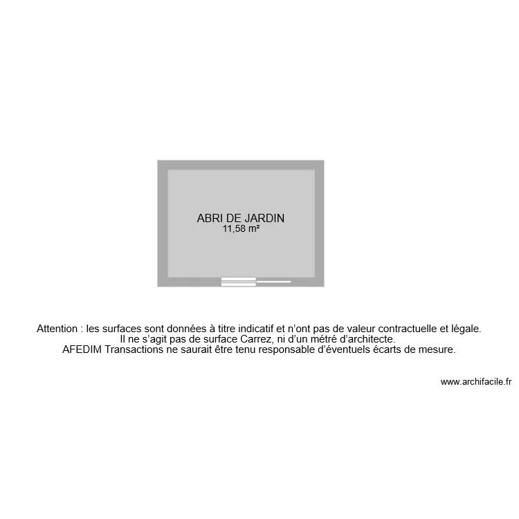 BI 7769 ABRI DE JARDIN. Plan de 