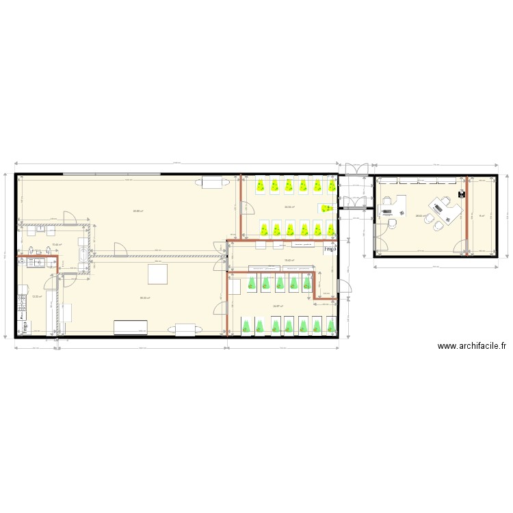 creche 8 avec bureau et mobilier. Plan de 0 pièce et 0 m2
