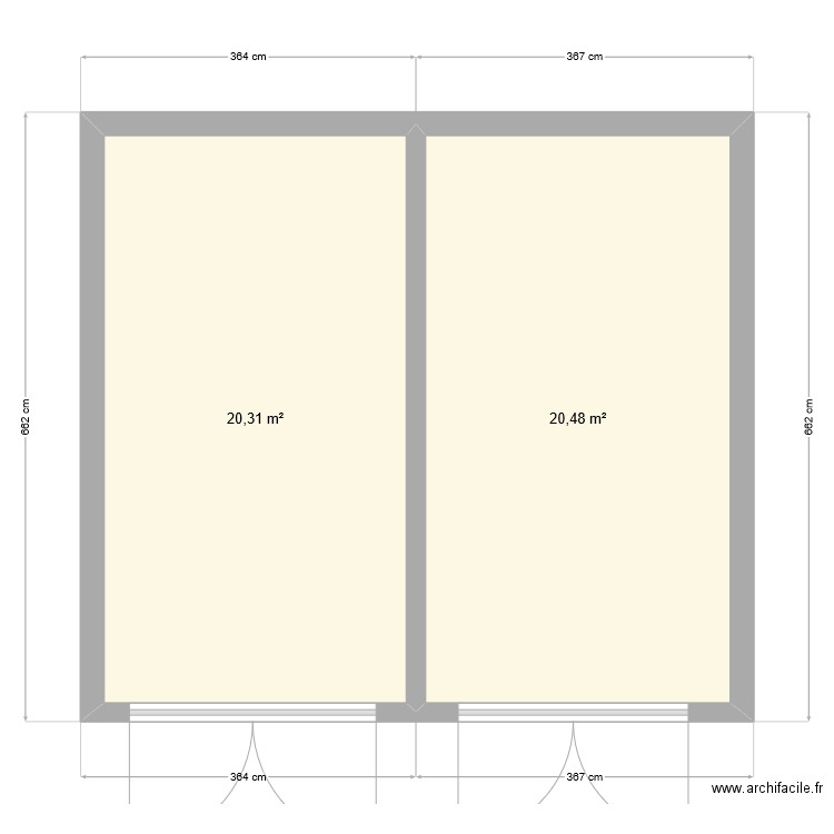 Garage. Plan de 2 pièces et 41 m2