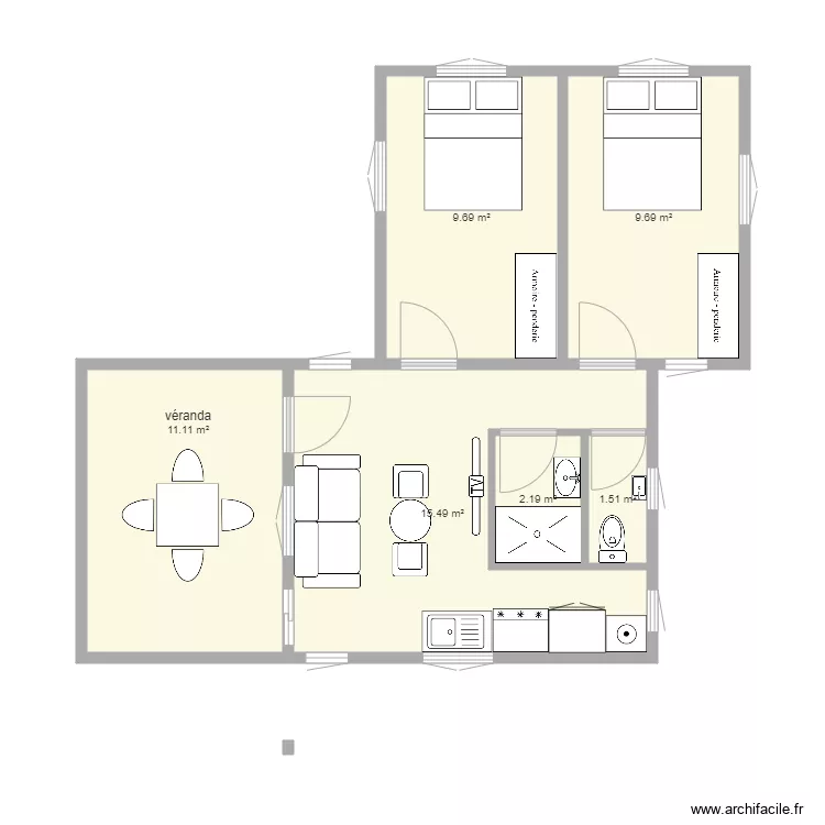 maison 40m2 plan 3. Plan de 