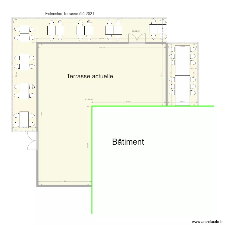 Terrasse &eacute;t&eacute; 2021. Plan de 