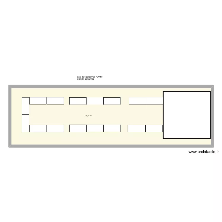 plan table rectange 6 personnes. Plan de 