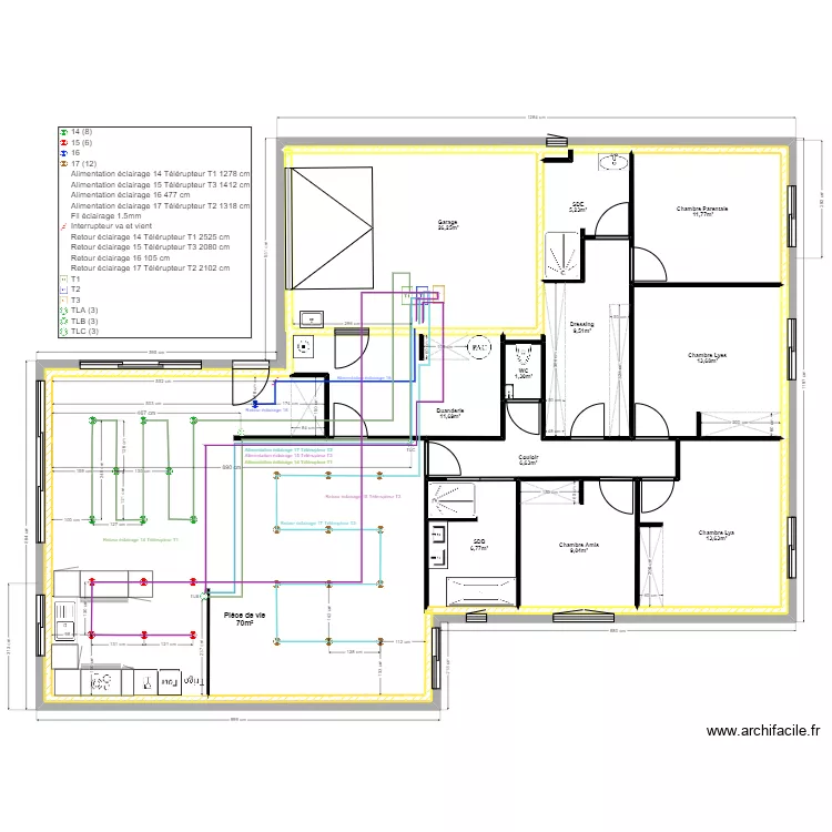 Electricité Luminaire spots PDV. Plan de Electricité Luminaire spots PDV. Plan de