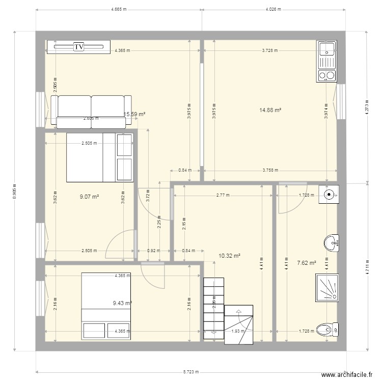 etage 1 aniche version 3. Plan de 0 pièce et 0 m2