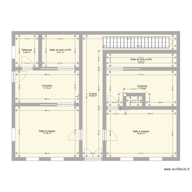 Surface rdc modifiée . Plan de 0 pièce et 0 m2