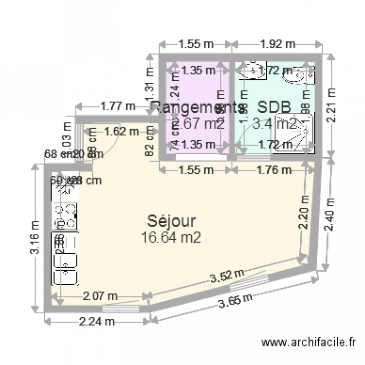 Studio 102. Plan de 0 pièce et 0 m2