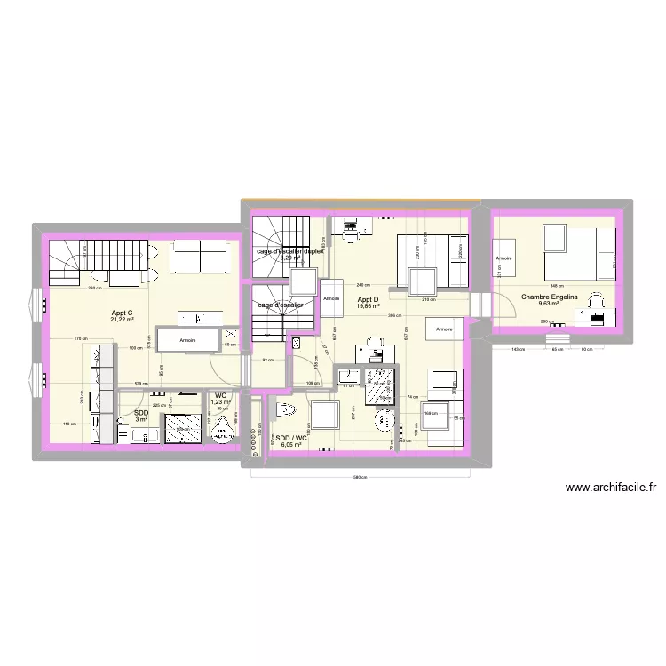 1 er &eacute;tage Schuman. Plan de 