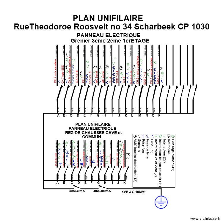 plan unifilaire 2. Plan de 0 pièce et 0 m2