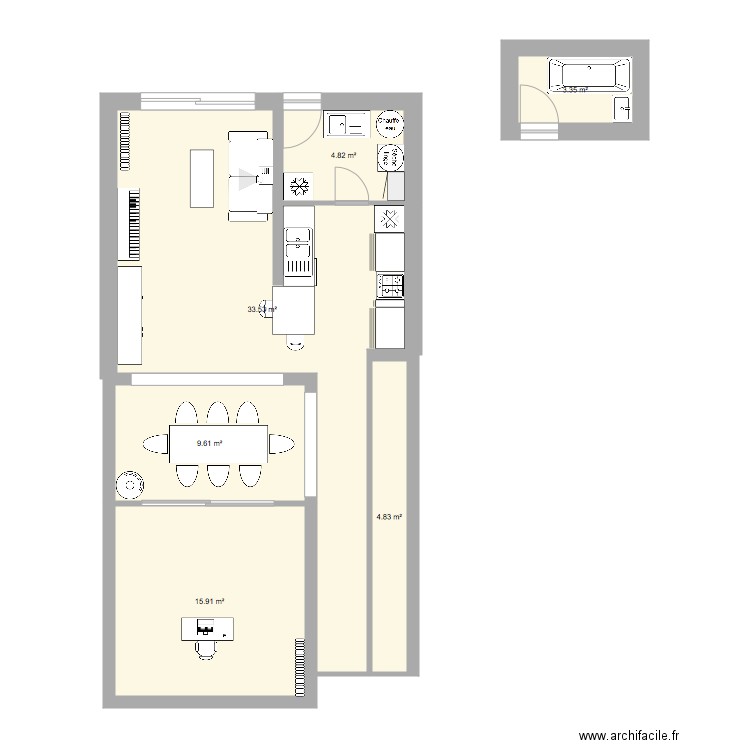 extension version 3. Plan de 0 pièce et 0 m2