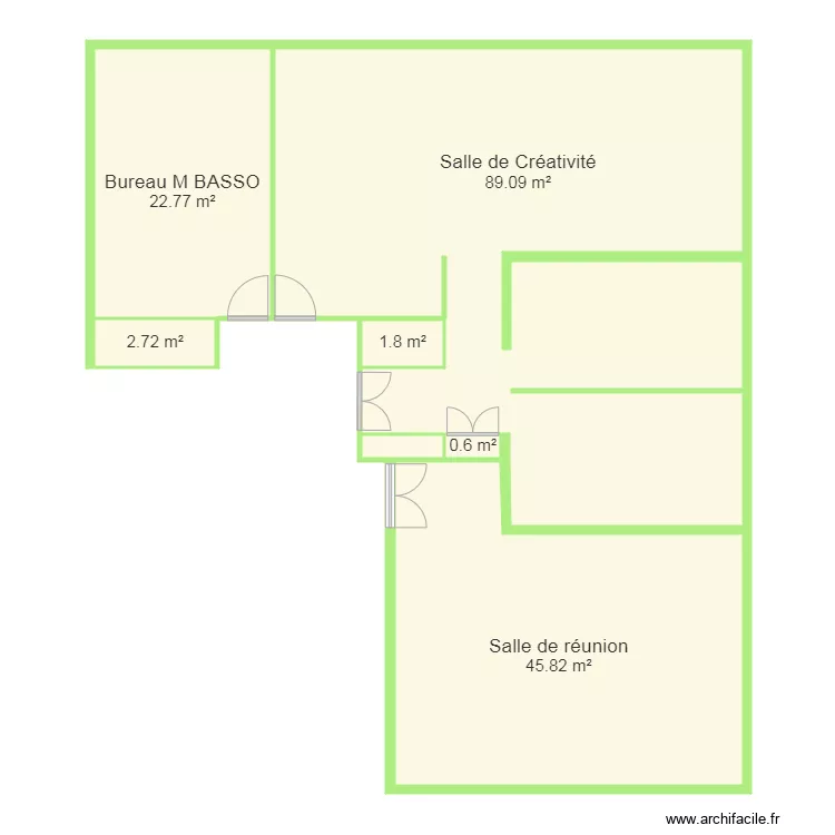 Projet salle cr&eacute;ativit&eacute; Projet V1. Plan de 