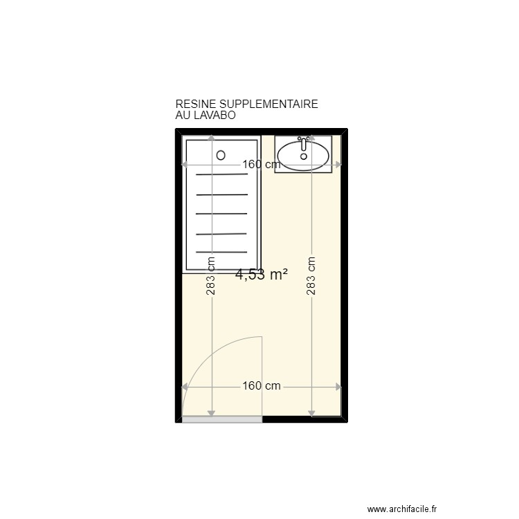 CIBA JEZY. Plan de 1 pièce et 5 m2