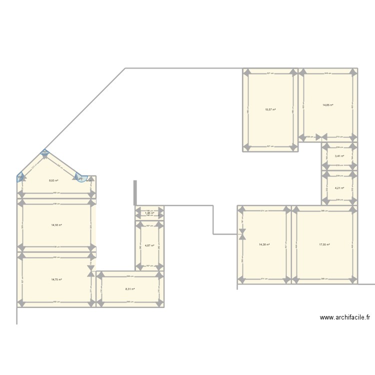 centre Ophta modif1. Plan de 12 pièces et 122 m2